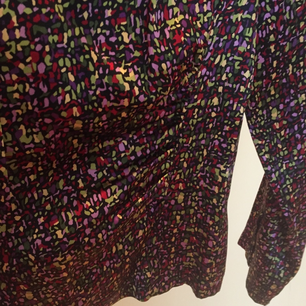 Talbots Multi Colored Silk Button Down Shirt - image 4